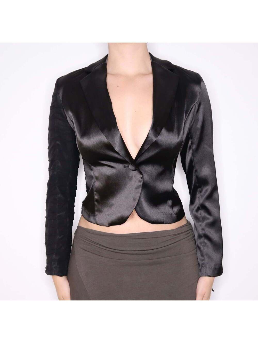 Y2K Italian Brand Black Drawstring Blazer (S/M)